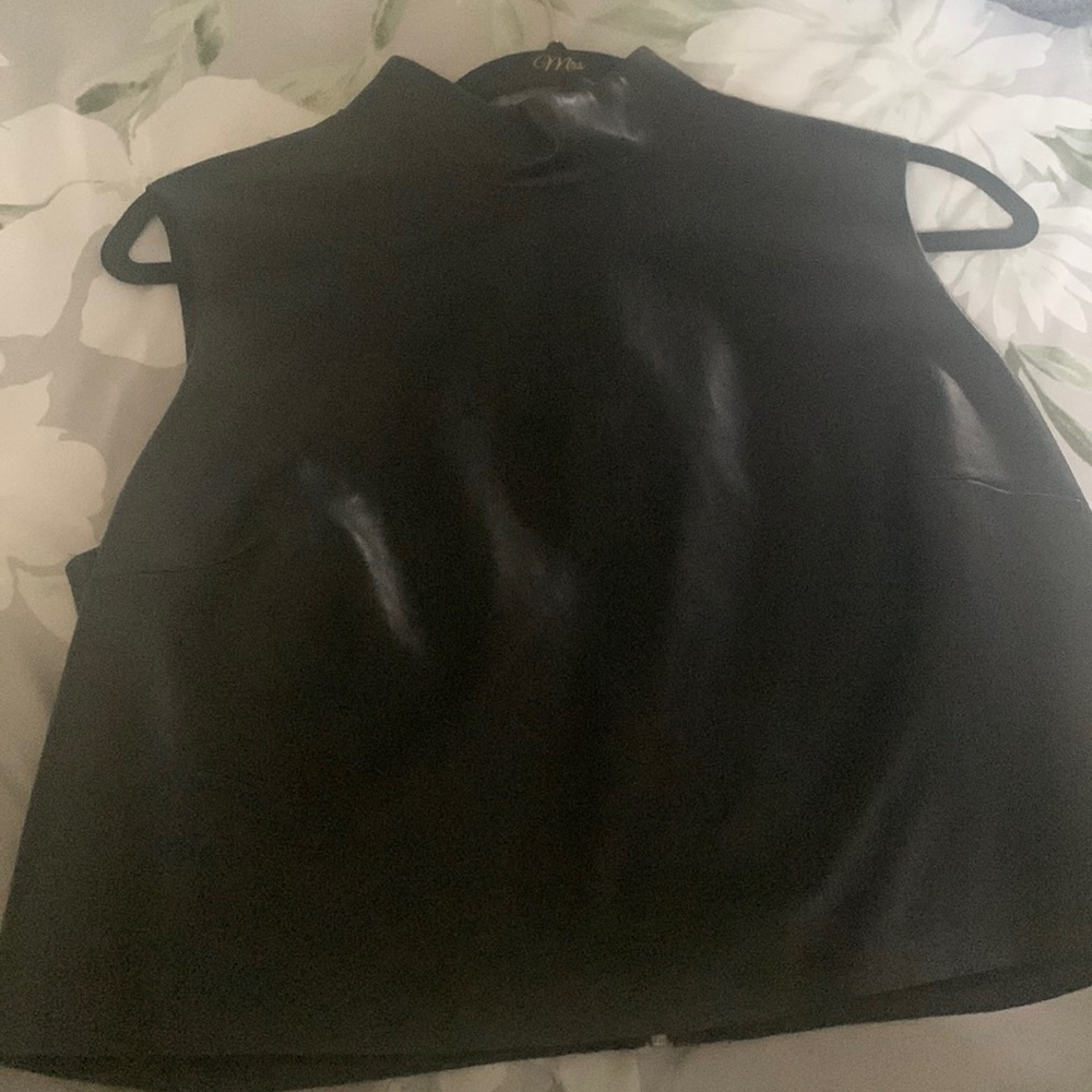 Black leather top